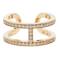エルメス K18YG イエローゴールド 750 ダイヤモンド0.59ct エヴァー シェーヌダンクル リング 指輪 レディース HERMES 11号 【中古】