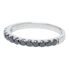 K18WG ホワイトゴールド ブラックダイヤモンド ブラックダイヤ0.52ct ハーフエタニティリング リング 指輪 レディース 11.5号 【中古】