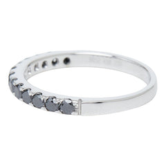 K18WG ホワイトゴールド ブラックダイヤモンド ブラックダイヤ0.52ct ハーフエタニティリング リング 指輪 レディース 11.5号 【中古】