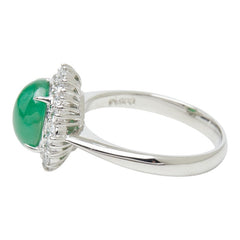 Pt900 プラチナ ヒスイ 翡翠2.35ct ダイヤ0.46ct リング 指輪 レディース 13号 【中古】