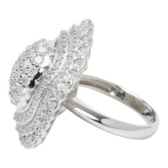Pt900 プラチナ ダイヤモンド ダイヤ3.30ct ハットモチーフ 帽子 リング 指輪 レディース 19号 【中古】
