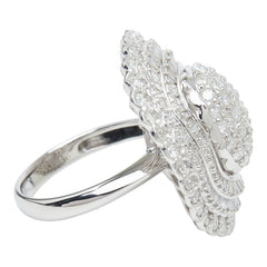 Pt900 プラチナ ダイヤモンド ダイヤ3.30ct ハットモチーフ 帽子 リング 指輪 レディース 19号 【中古】