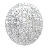 Pt900 プラチナ ダイヤ3.00ct オーバルデザイン リング 指輪 レディース 12号 【中古】