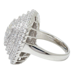 Pt900 プラチナ ダイヤ3.00ct オーバルデザイン リング 指輪 レディース 12号 【中古】
