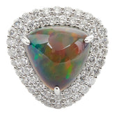 Pt950 プラチナ オパール スモークオパール5.65ct ダイヤ1.90ct リング 指輪 レディース 11.5号 【中古】