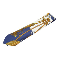 エルメス Cliquetis クリケティス ネクタイ ブルー ホワイト イエロー シルク メンズ HERMES 【中古】
