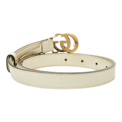 グッチ GGマーモント ベルト サイズ:75・30 480199 ホワイト アイボリー レザー レディース GUCCI 【中古】