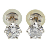 Pt900 プラチナ K14WG ホワイトゴールド ダイヤモンド ダイヤ0.55ct スタッドピアス ピアス レディース 【中古】