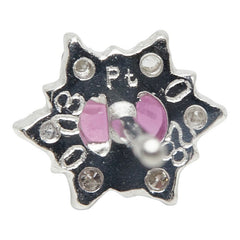 Pt900 プラチナ ルビー ダイヤモンド ルビー0.53ct ダイヤ0.06ct フラワーモチーフ ピアス レディース 中古