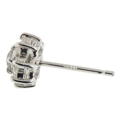 Pt900 プラチナ ダイヤモンド ダイヤ0.40ct フラワーモチーフ ピアス レディース 中古