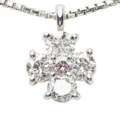 ピンクダイヤモンド ダイヤモンド Pt900 プラチナ/Pt850 プラチナ ダイヤ0.50ct フラワーモチーフ ペンダント ネックレス レディース 中古