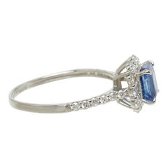 Pt900 プラチナ サファイア ダイヤモンド サファイヤ1.36ct ダイヤ0.51ct リング 指輪 レディース 12.5号 中古