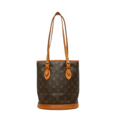 ルイ ヴィトン モノグラム バケットPM ショルダーバッグ M42238 ブラウン PVC レザー レディース LOUIS VUITTON 中古