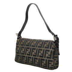 フェンディ ズッカ マンマバケット ハンドバッグ ワンショルダーバッグ 26424 ブラウン キャンバス レザー レディース FENDI 中古