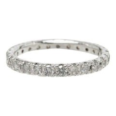 ダイヤモンド K18WG ホワイトゴールド ダイヤ0.50ct フルエタニティ ピンキー リング 指輪 レディース 3号 中古