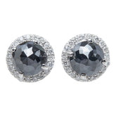 ブラックダイヤモンド ダイヤモンド K18WG ホワイトゴールド ブラックダイヤ2.25ct ダイヤ0.20ct デザインピアス ピアス レディース 中古
