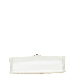 シャネル マトラッセ 長方形 ココマーク チェーン ショルダーバッグ ホワイト エナメル レディース CHANEL 【中古】