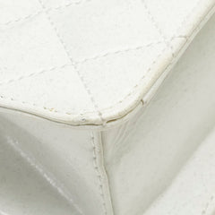 シャネル マトラッセ 長方形 ココマーク チェーン ショルダーバッグ ホワイト エナメル レディース CHANEL 【中古】