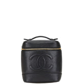 シャネル ココマーク バニティバッグ A01998 ブラック キャビアスキン レディース CHANEL 【中古】