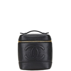 シャネル ココマーク バニティバッグ A01998 ブラック キャビアスキン レディース CHANEL 【中古】