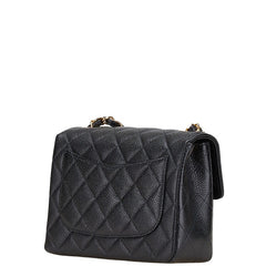 シャネル ココマーク チェーン ミニショルダーバッグ ブラック キャビアスキン レディース CHANEL 【中古】