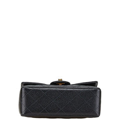 シャネル ココマーク チェーン ミニショルダーバッグ ブラック キャビアスキン レディース CHANEL 【中古】