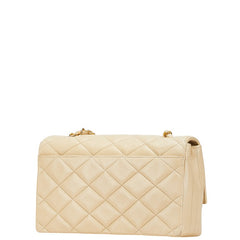 シャネル ココマーク マトラッセ チェーン ショルダーバッグ オフホワイト ラムスキン レディース CHANEL 【中古】