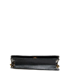 シャネル ココマーク チェーン ショルダーバッグ ブラック リザード レディース CHANEL 【中古】