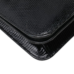 シャネル ココマーク チェーン ショルダーバッグ ブラック リザード レディース CHANEL 【中古】