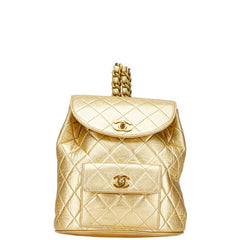 シャネル ココマーク マトラッセ リュック バックパック ゴールド ラムスキン レディース CHANEL 【中古】