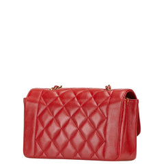 シャネル ダイアナ ココマーク チェーン ショルダーバッグ レッド キャビアスキン レディース CHANEL 【中古】