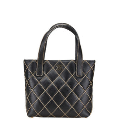 シャネル ワイルドステッチ ココマーク トートバッグ ブラック ラムスキン レディース CHANEL 【中古】