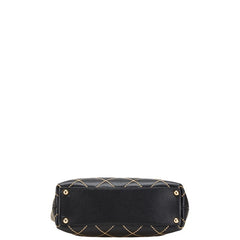 シャネル ワイルドステッチ ココマーク トートバッグ ブラック ラムスキン レディース CHANEL 【中古】