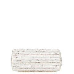 ディオール レディディオール カナ―ジュ ツイード ハンドバッグ ホワイト マルチカラー キャンバス レザー レディース Dior 【中古】