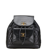 シャネル マトラッセ ココマーク ゴールド金具 チェーン リュック バックパック ブラック ラムスキン レディース CHANEL 【中古】