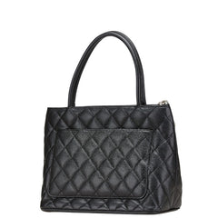 シャネル マトラッセ 復刻トート ココマーク トートバッグ ブラック シルバー キャビアスキン レディース CHANEL 【中古】