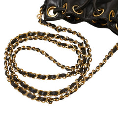 シャネル ココマーク チェーン ショルダーバッグ ブラック ラムスキン レディース CHANEL 【中古】