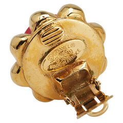 シャネル ヴィンテージ ココマーク イヤリング ゴールド レッド メッキ レディース CHANEL 【中古】