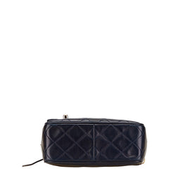 シャネル マトラッセ ココマーク フリンジ チェーン ショルダーバッグ ネイビー ラムスキン レディース CHANEL 【中古】