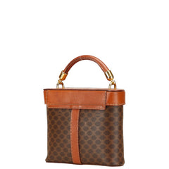 セリーヌ マカダム バニティバッグ ショルダーバッグ 2WAY ブラウン PVC レザー レディース CELINE 【中古】