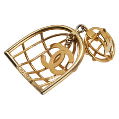 シャネル ヴィンテージ ココマーク 鳥かご イヤリング ゴールド メッキ レディース CHANEL 【中古】