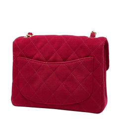 シャネル ココマーク ミニマトラッセ 17 チェーン ショルダーバッグ レッド コットン レディース CHANEL 【中古】