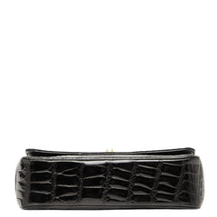 シャネル ココマーク クロコ型押し チェーン ショルダーバッグ ブラック パテントレザー レディース CHANEL 【中古】