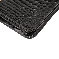 シャネル ココマーク チェーン ショルダーバッグ ブラック クロコダイル レディース CHANEL 【中古】