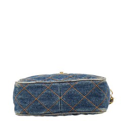 シャネル ココマーク マトラッセ チェーン ショルダーバッグ インディゴブルー デニム レディース CHANEL 【中古】