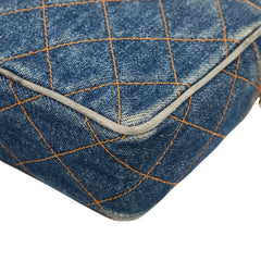 シャネル ココマーク マトラッセ チェーン ショルダーバッグ インディゴブルー デニム レディース CHANEL 【中古】