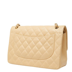 シャネル ココマーク マトラッセ30 ダブルフラップ チェーン ショルダーバッグ ベージュ キャビアスキン レディース CHANEL 【中古】