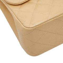 シャネル ココマーク マトラッセ30 ダブルフラップ チェーン ショルダーバッグ ベージュ キャビアスキン レディース CHANEL 【中古】