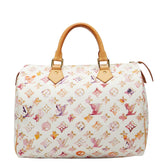 ルイ ヴィトン モノグラム ウォーターカラー スピーディ 30 ハンドバッグ M95751 ホワイト マルチカラー PVC レザー レディース LOUIS VUITTON 【中古】