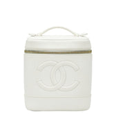 シャネル ココマーク バニティバッグ ハンドバッグ ホワイト キャビアスキン レディース CHANEL 【中古】